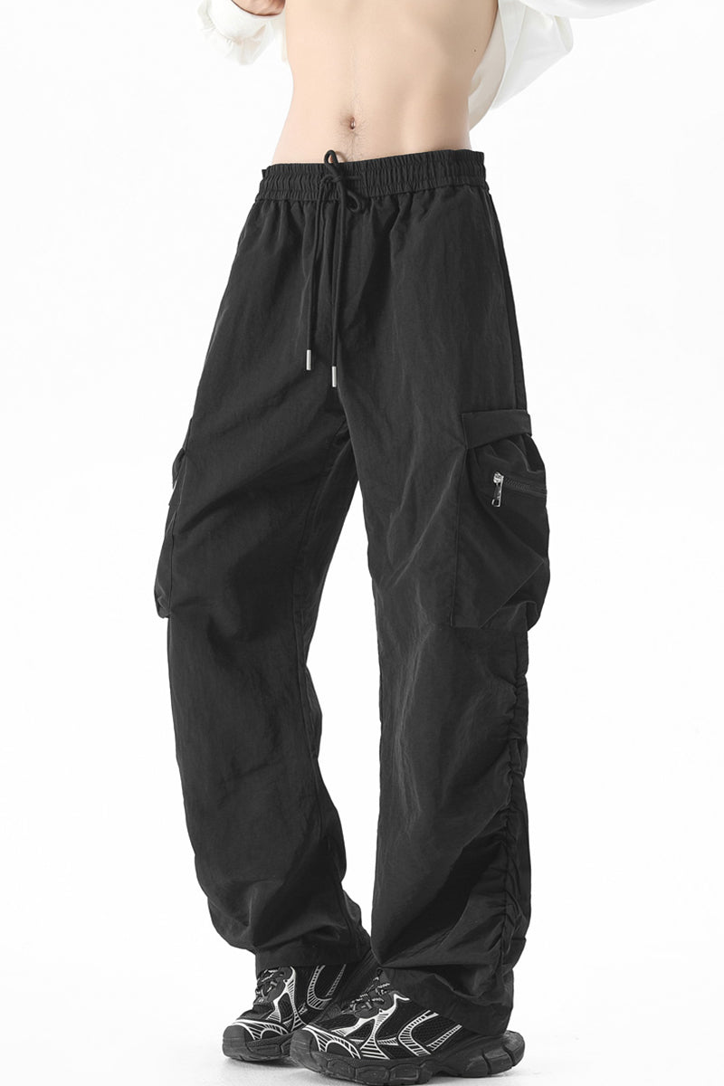 Loose Fit Tech Fabric Cargo Pants