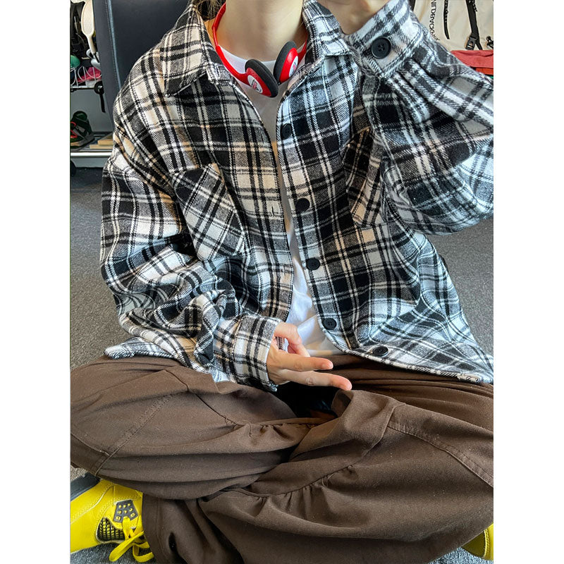 Oversized Vintage Check Flannel Shirt