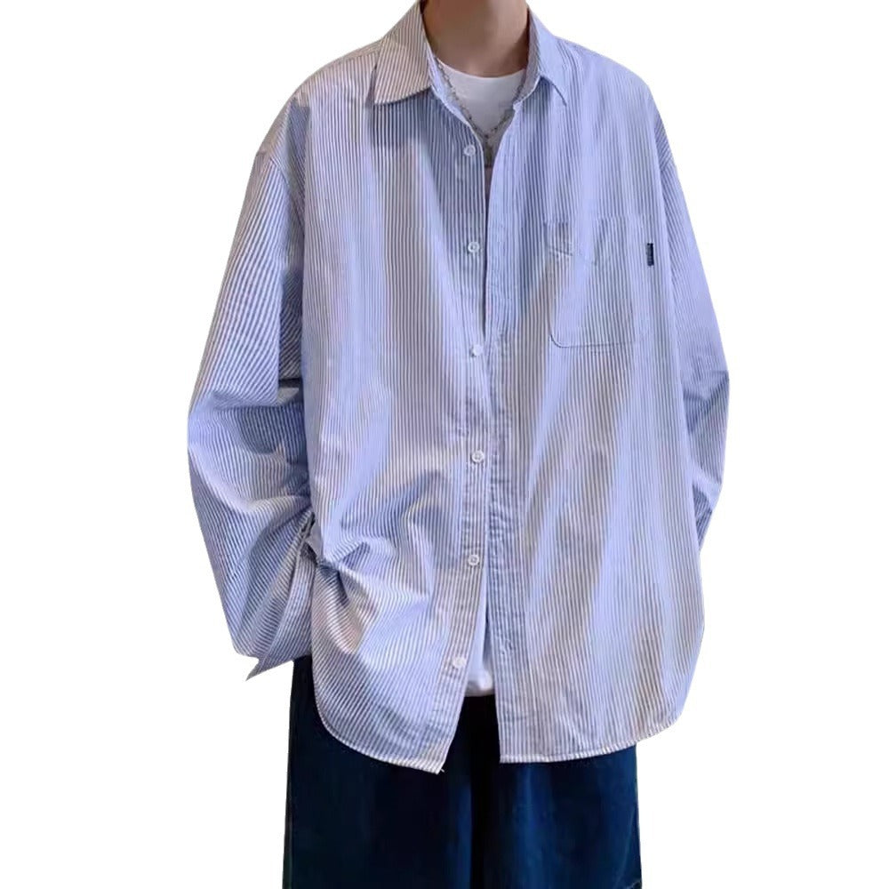 Loose Fit Pinstripe Cotton Shirt