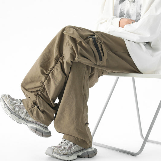 Loose Fit Tech Fabric Cargo Pants