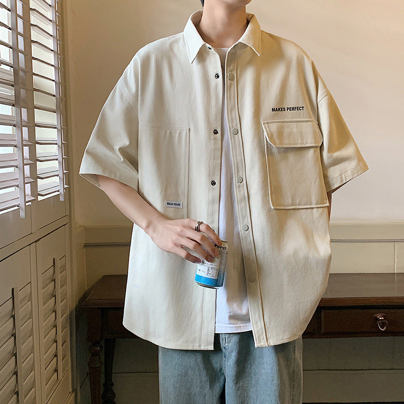 Oversized Utility Pocket Short Sleeve Shirt