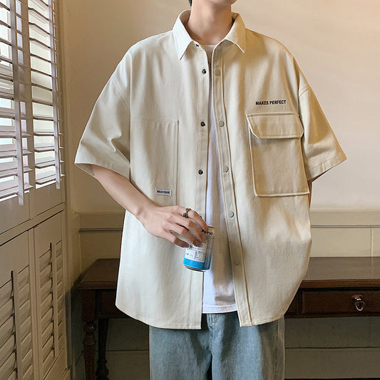 Oversized Utility Pocket Short Sleeve Shirt