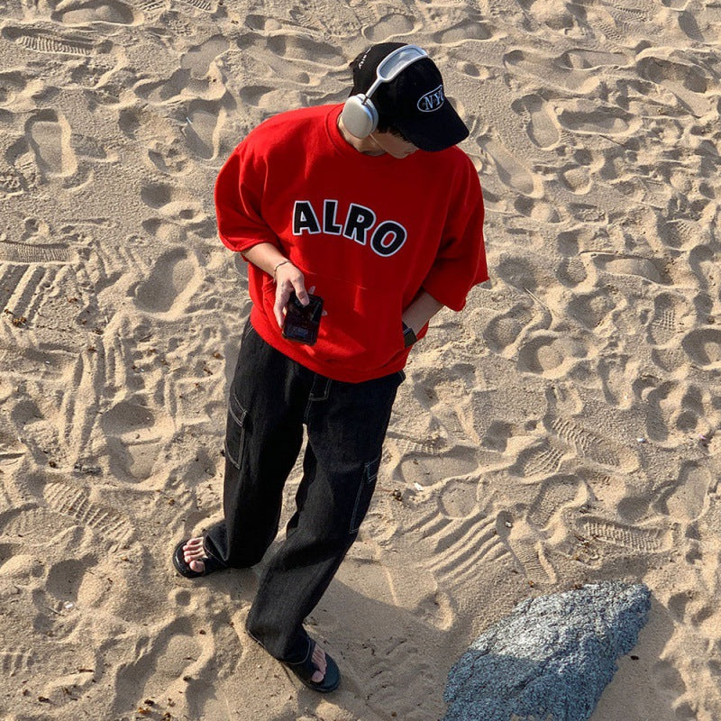 【ALRO】Half-Sleeve Logo Sweatshirt