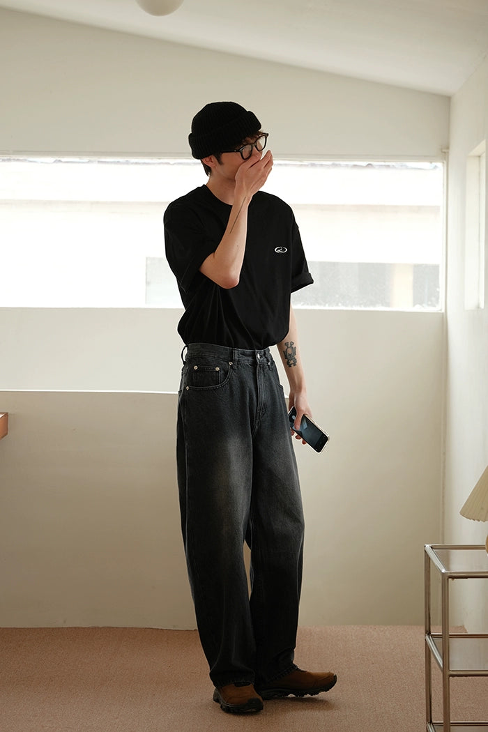 Minimal Embroidered Logo Tee