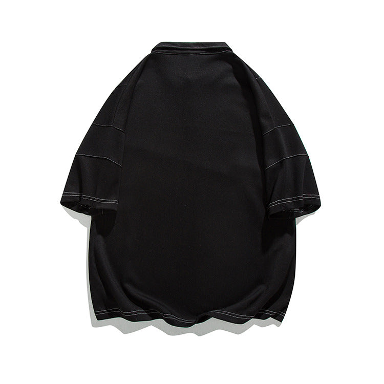 Contrast Stitch Oversized Polo Shirt