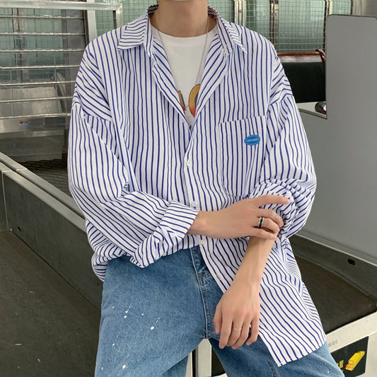Loose Fit Vertical Stripe Shirt