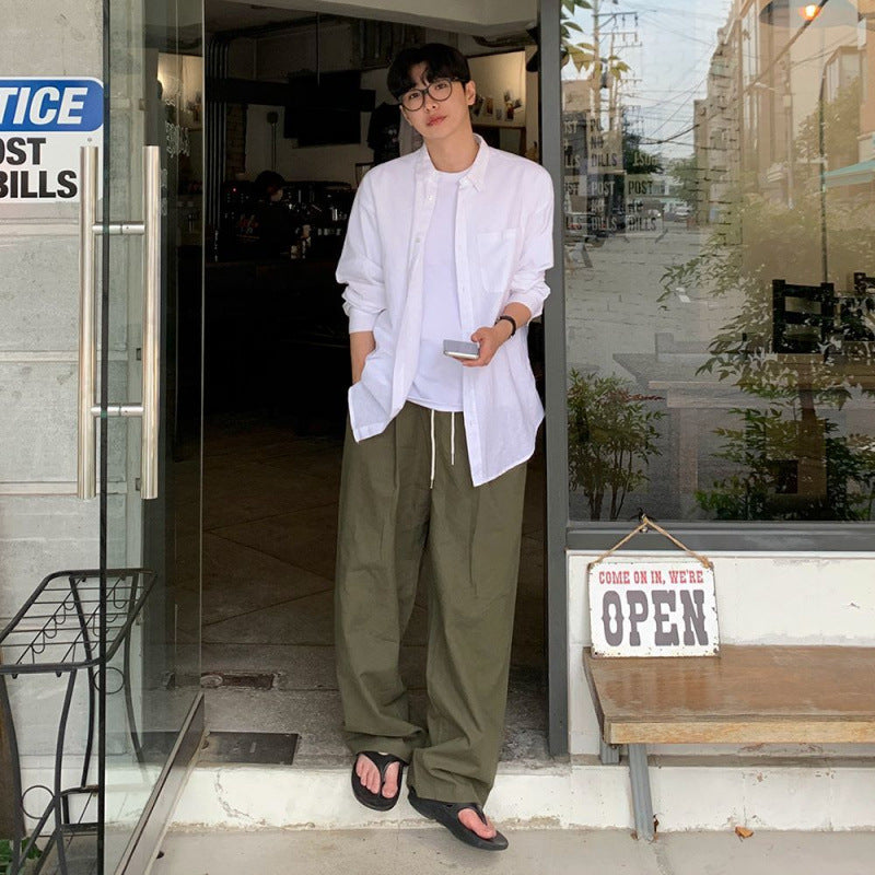 Loose Fit Drawstring Easy Pants