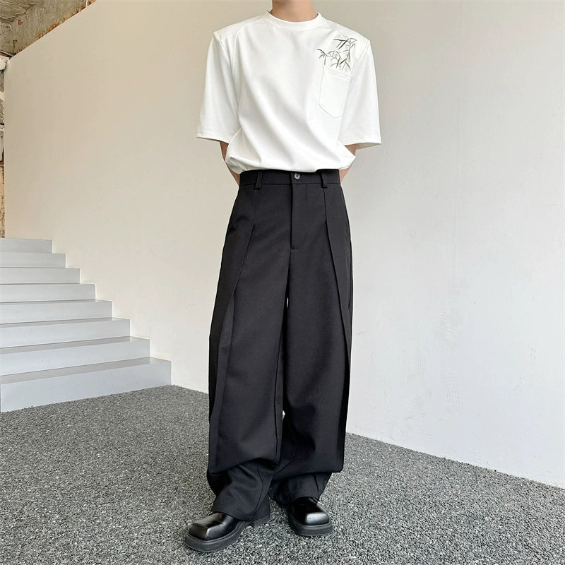 Wide Pleated Tailored Slacks