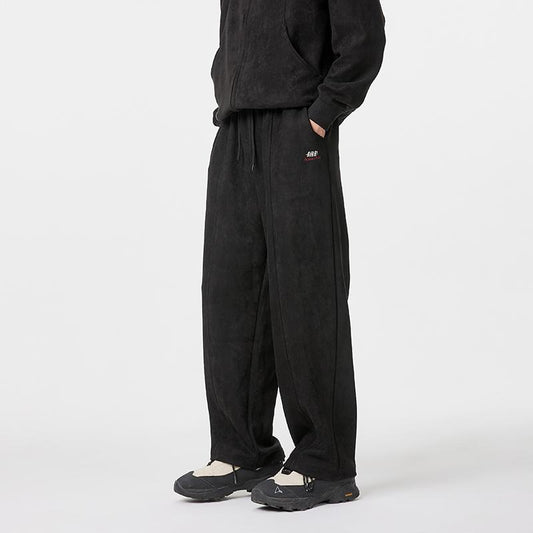 Velour Relaxed Wide-Leg Pants