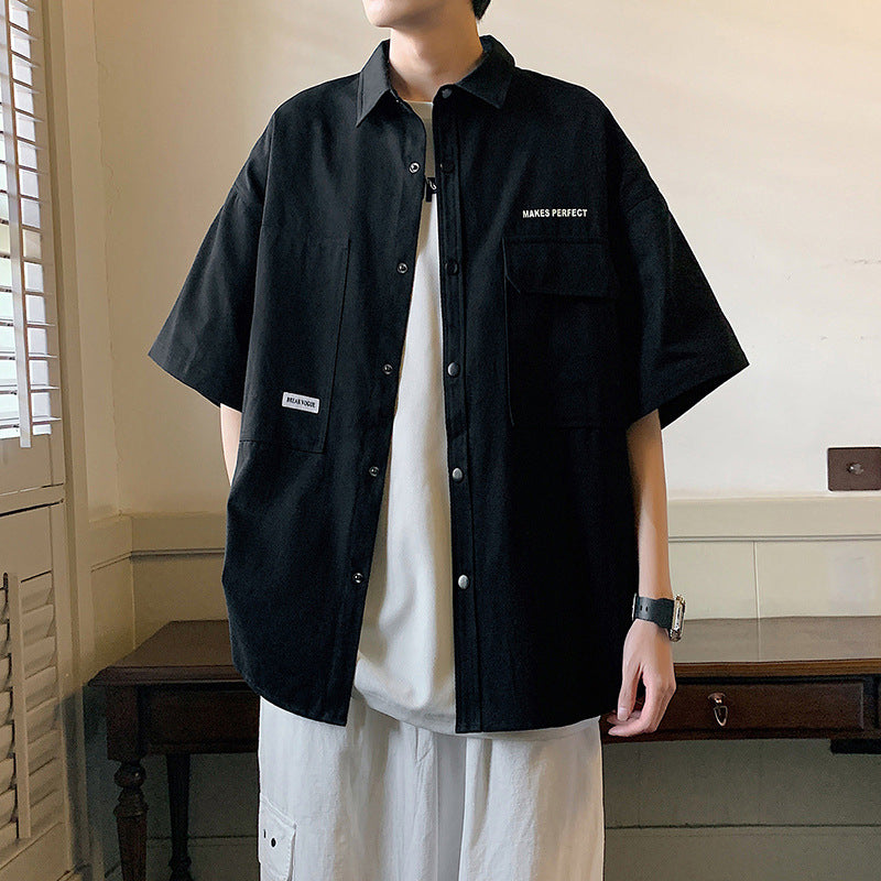 Oversized Utility Pocket Short Sleeve Shirt
