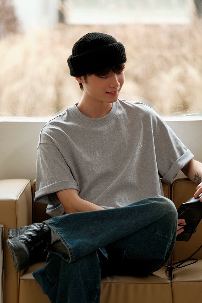 Minimal Embroidered Logo Tee