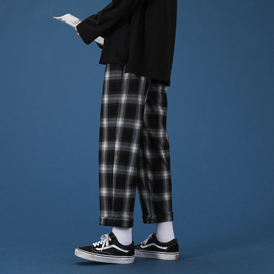 Loose Fit Checkered Flannel Pants