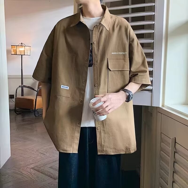 Oversized Utility Pocket Short Sleeve Shirt