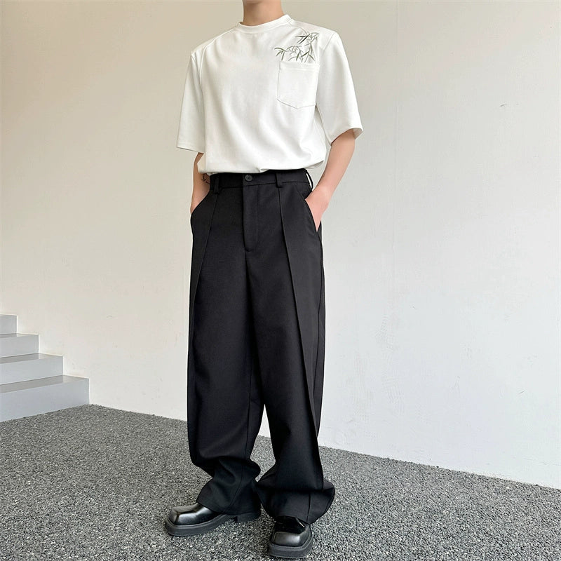 Wide Pleated Tailored Slacks