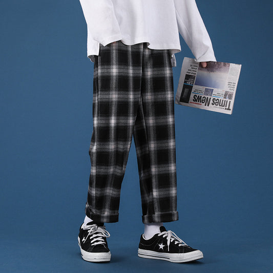 Loose Fit Checkered Flannel Pants