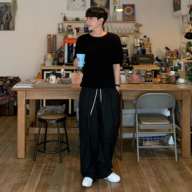 Loose Fit Drawstring Easy Pants